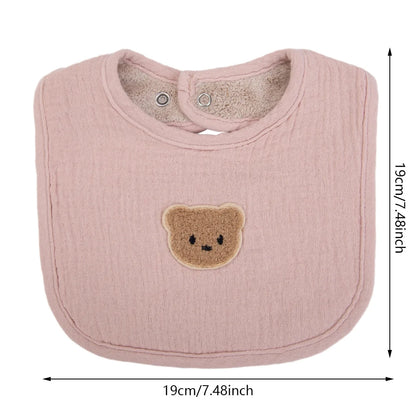 Muslin Cotton U-Absorbent Linen Baby Bib – Adorable Animal Print