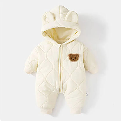 ﻿Infant Outwear Winter Fur Lining Rompers Jumpsuit