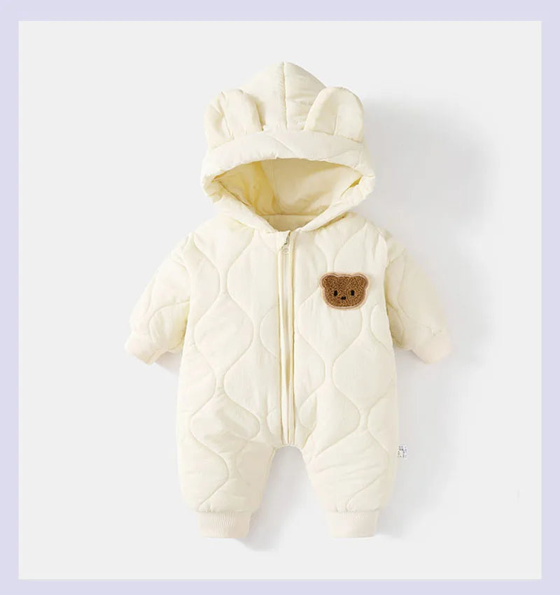 ﻿Infant Outwear Winter Fur Lining Rompers Jumpsuit