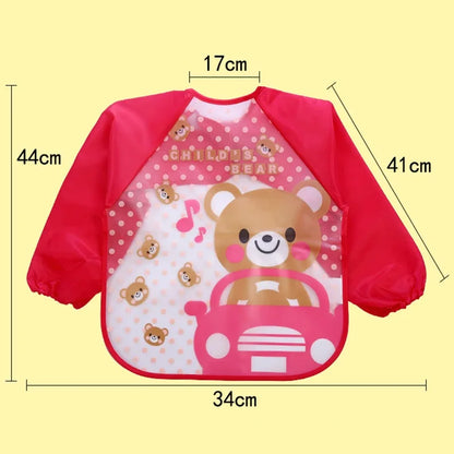Full Sleeve Waterproof Cartoon Baby Bib – Cute, Easy-Clean, and Comfortable