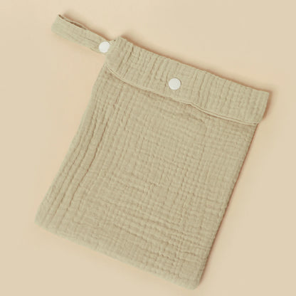 100% Cotton Foldable Single Pocket Diaper Storage Bag