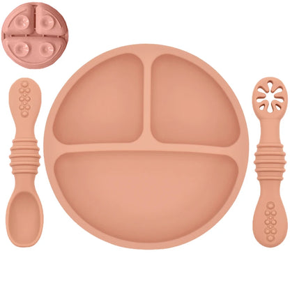 Silicone Baby Dinnerware 3 Piece Set – Suction, Safe, Non-Toxic, Easy to Clean