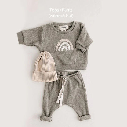 Soft Cotton Two piece Set- Long-Sleeved Sweatshirts+Pants