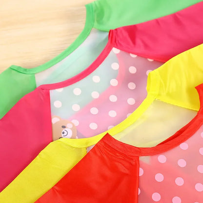 Full Sleeve Waterproof Cartoon Baby Bib – Cute, Easy-Clean, and Comfortable