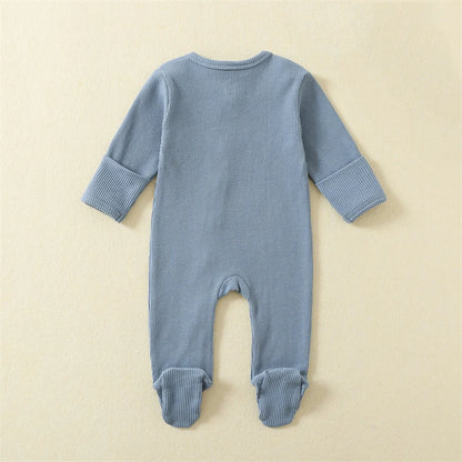 Organic Cotton Baby Rompers Long-Sleeve Pyjamas Sleep Suits Onesie