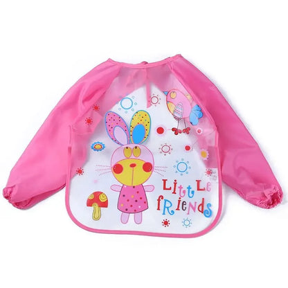 Full Sleeve Waterproof Cartoon Baby Bib – Cute, Easy-Clean, and Comfortable