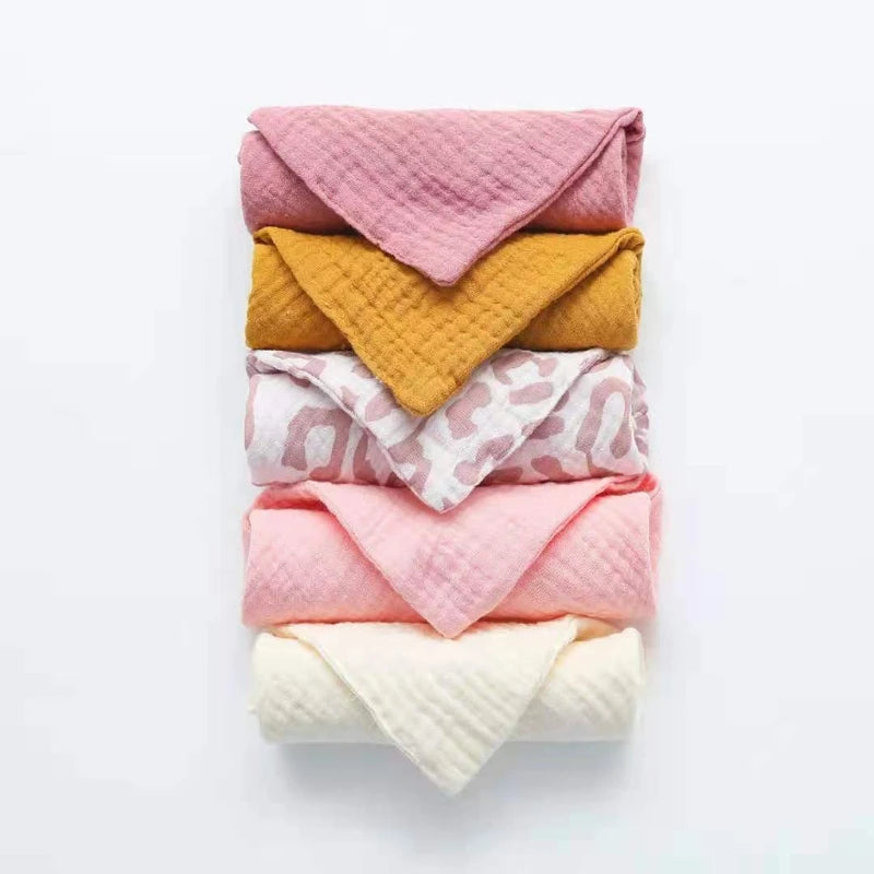 Cotton Square Burp Cloth 5-Piece Set