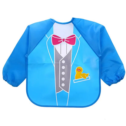 Full Sleeve Waterproof Cartoon Baby Bib – Cute, Easy-Clean, and Comfortable