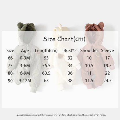 ﻿Infant Outwear Winter Fur Lining Rompers Jumpsuit