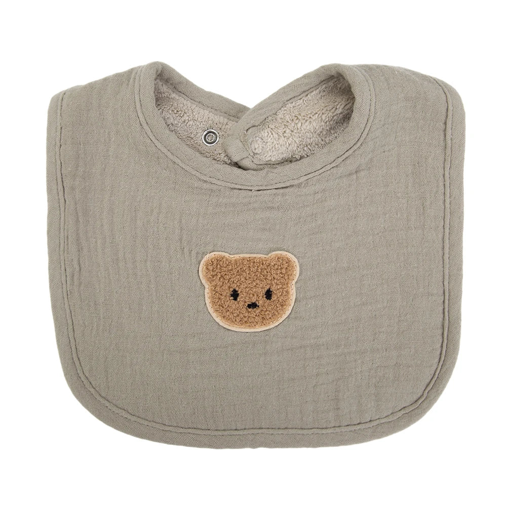 Muslin Cotton U-Absorbent Linen Baby Bib – Adorable Animal Print