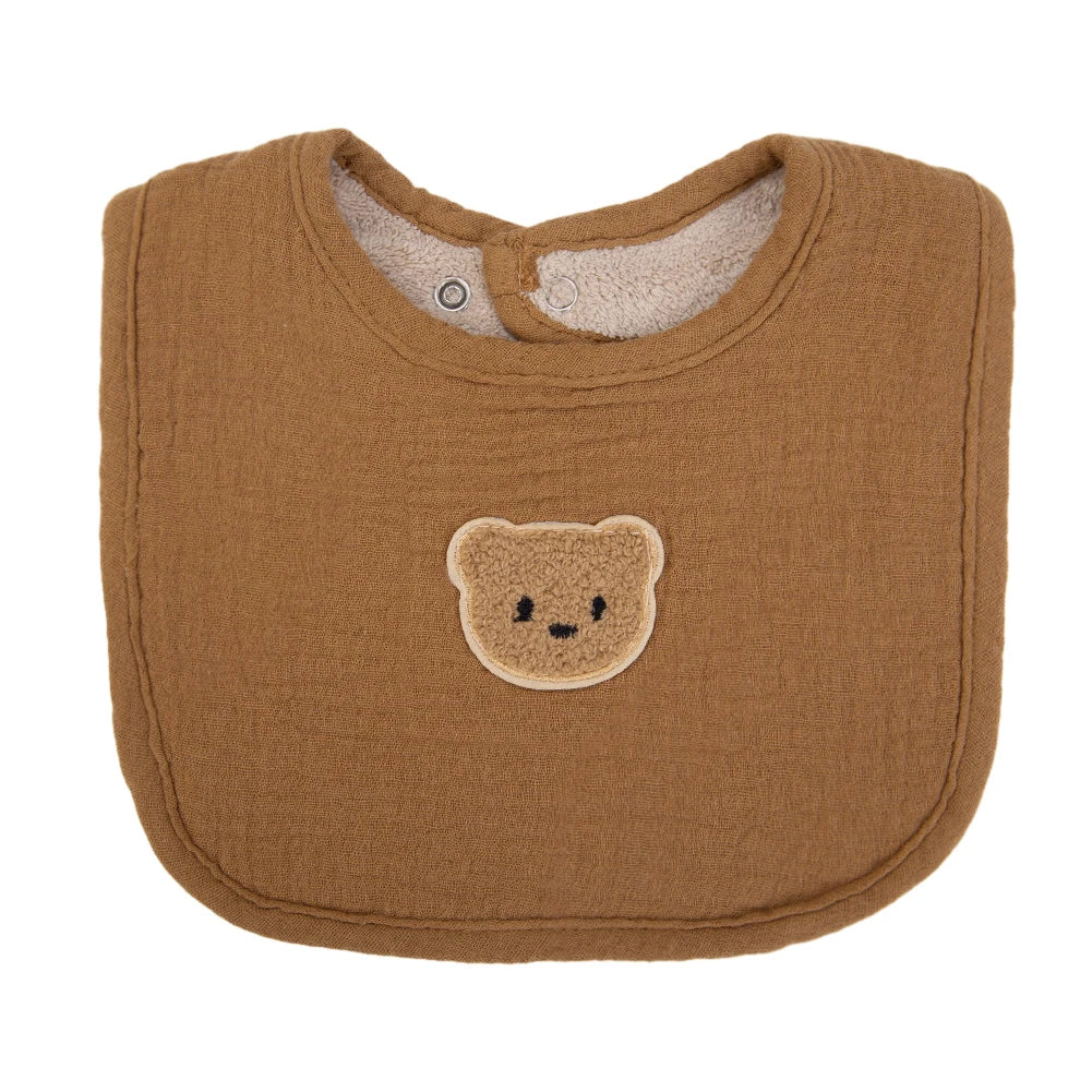 Muslin Cotton U-Absorbent Linen Baby Bib – Adorable Animal Print