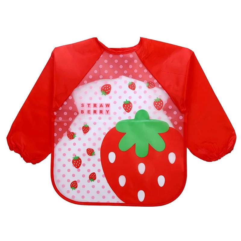 Full Sleeve Waterproof Cartoon Baby Bib – Cute, Easy-Clean, and Comfortable