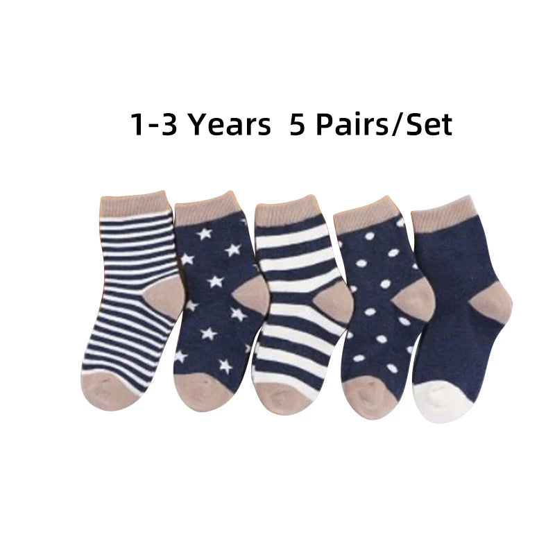 5 Pairs Ankle Toddler Socks Cotton Kids Socks – Soft & Durable