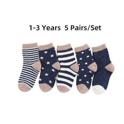 5 Pairs Ankle Toddler Socks Cotton Kids Socks – Soft & Durable