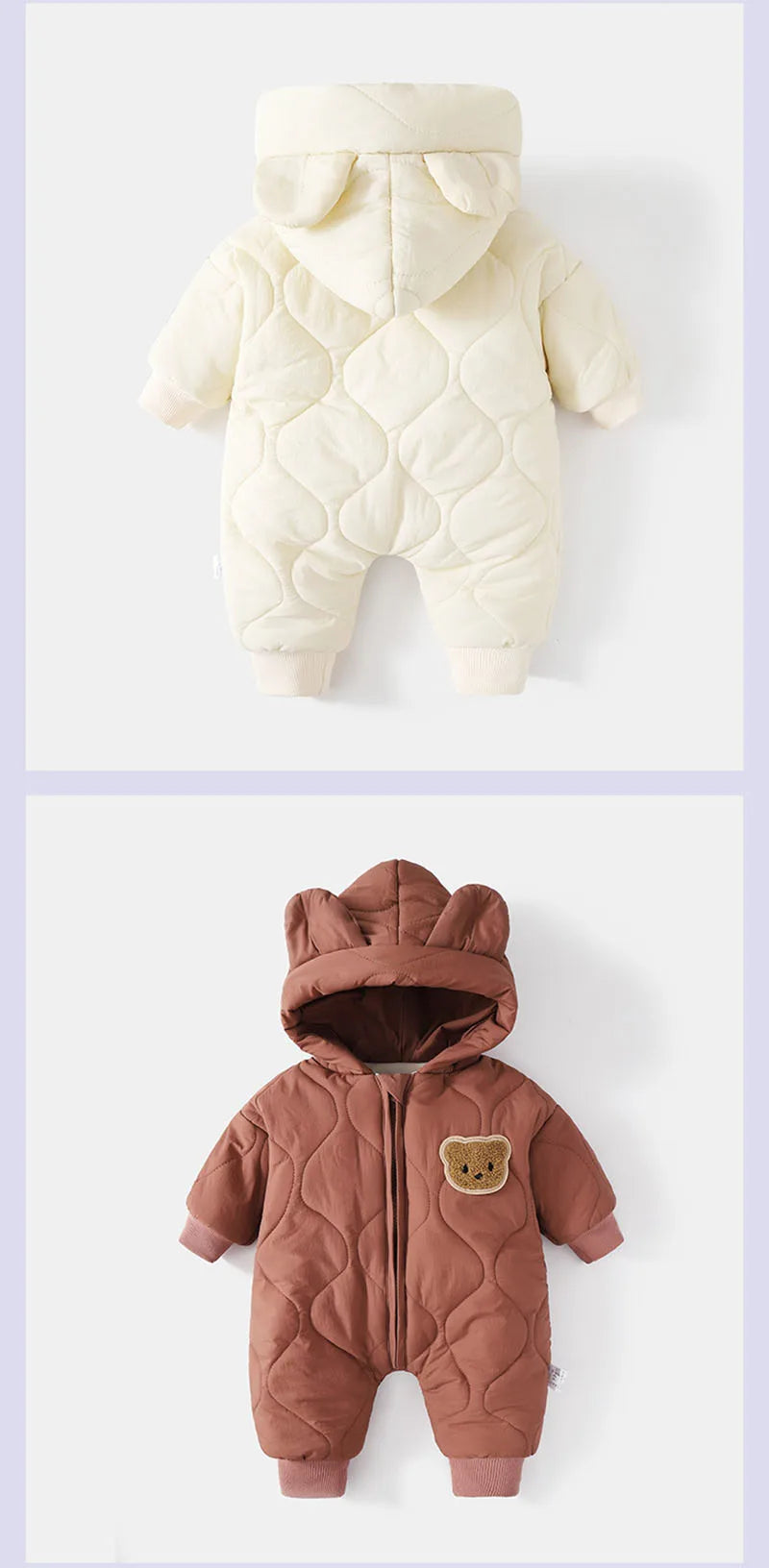 ﻿Infant Outwear Winter Fur Lining Rompers Jumpsuit